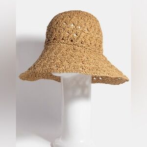Intricate Straw Braided Bucket Hat|Khaki